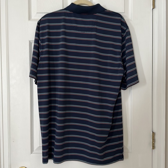 Greg Norman Mens Navy Stripe Golf Polo Size L - Picture 3 of 3